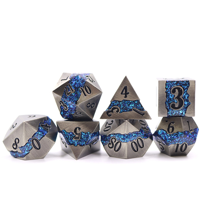 Zinc Alloy Luxury Metal Polyhedral Dice Lightweight Sharp Edged