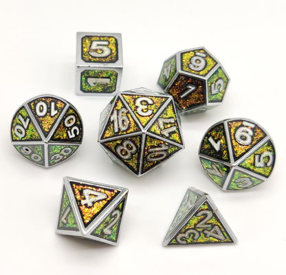 Handmade RPG Dice Set Neat Sharp Edges​​ Gold Plated Surface