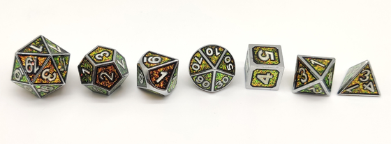 Gold Plated Metal Polyhedral Dice Multipurpose Sturdy Handmade