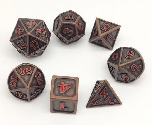 Hand Engraved Painting Mini Dice Set , Multi Function Polyhedron Dice