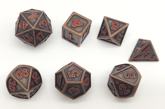 Hand Engraved Painting Mini Dice Set , Multi Function Polyhedron Dice