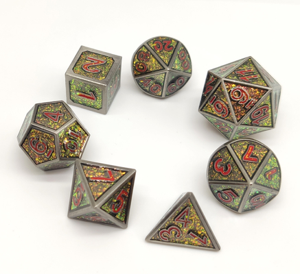 Durable Resin Metal Polyhedral Dice Set Odorless For Collection