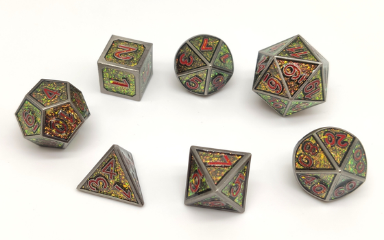 Durable Resin Metal Polyhedral Dice Set Odorless For Collection