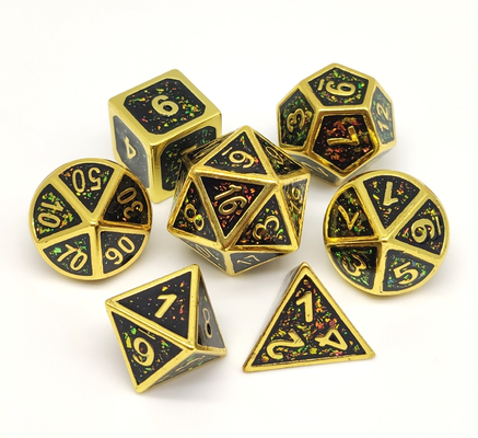 Hand Sanded Unique Metal Dice Sets Durable 7 Pcs Size 17mm-22mm