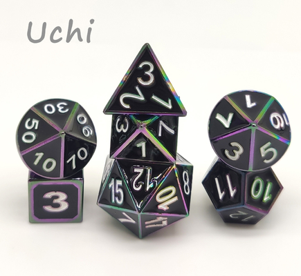 Sturdy Hand Pouring Colored Dice Sets , Metal Unique Polyhedral Dice