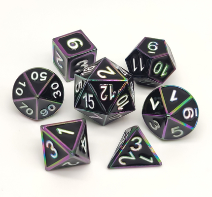 Hand Polished Black RPG Dice Set Durable For Shadowrun And Pathfinder