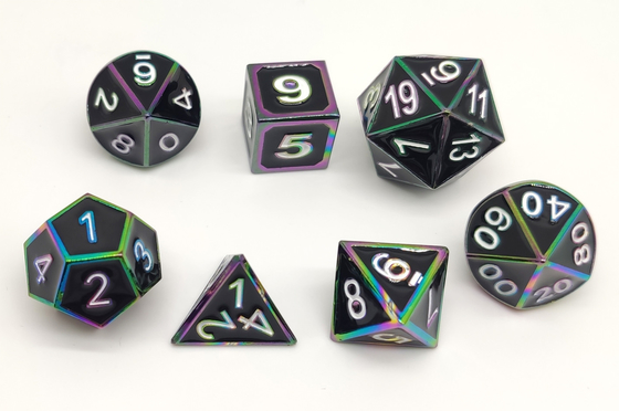 Metallic Brass Gold Dice Set Multipurpose For Dungeon And Dragon