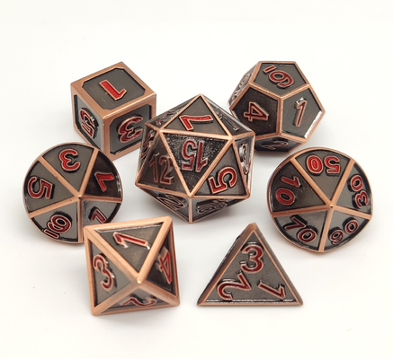 OEM Metal RPG Dice Set Hand Carved Die Casting Neat Sharp Edges
