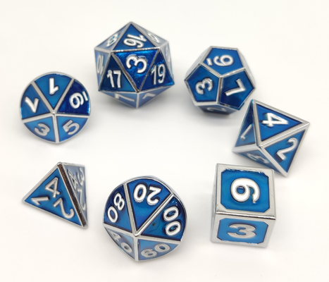 ISO9001 Painted RPG Dice Set Exquisite Carving Polyhedron Metal Material