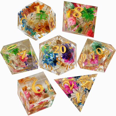 Multipurpose Polyhedral Resin Dice , Portable Handmade Sharp Edge Dice