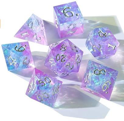 Antiwear Resin Unicorn Dice Set Sharp Edges Sturdy Multipurpose