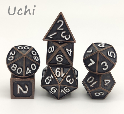 Manual Grinding Metal RPG Dice Odorless Nontoxic Black Color