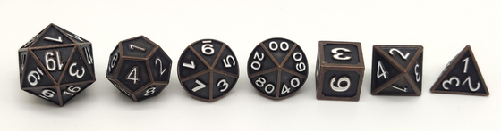 Odorless Sturdy Metal Polyhedral Dice Set , Wear Resistant Metal Mini Dice