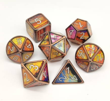 Hand Polished Metal RPG Dice Lightweight Neat Sharp Edges Polyhedron