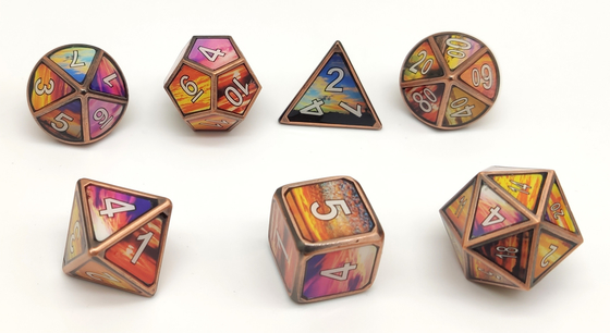 Antiwear Nontoxic Metal Dice RPG Exquisite Carving For Collection