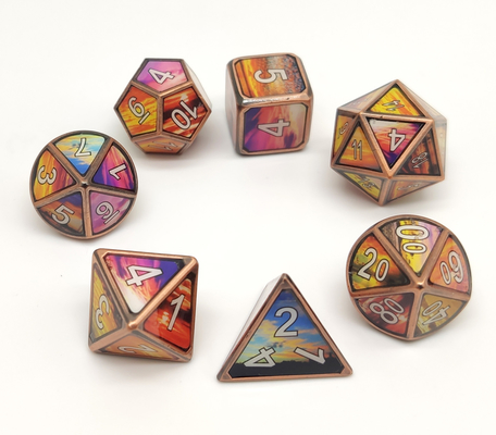 Antiwear Nontoxic Metal Dice RPG Exquisite Carving For Collection