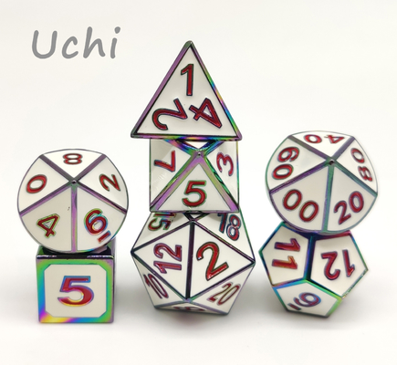 Hand Pouring Metal RPG Dice 7 Piece Set Multipurpose Lightweight
