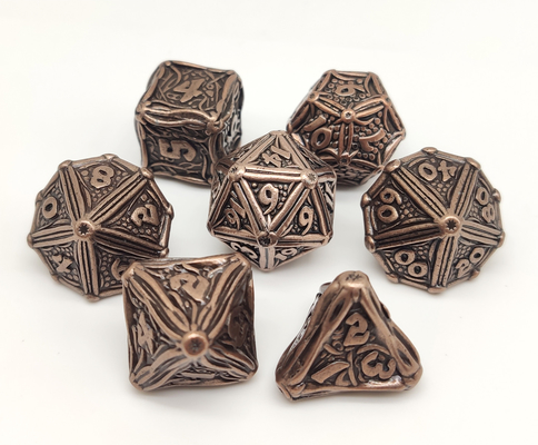 Sturdy Polyhedral Metal RPG Dice Neat Sharp Edges Exquisite Gift Box Packaging