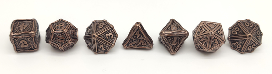 Nontoxic Handcrafted Metal Dice Set , Lightweight Dice Sharp Edges