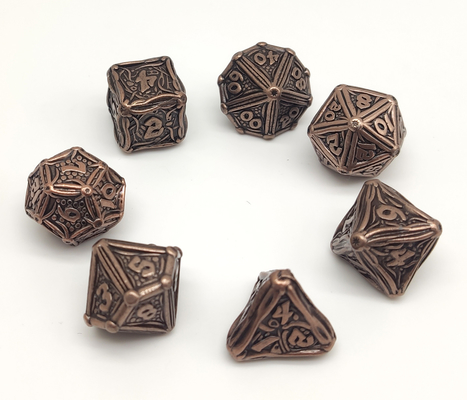 Nontoxic Handcrafted Metal Dice Set , Lightweight Dice Sharp Edges