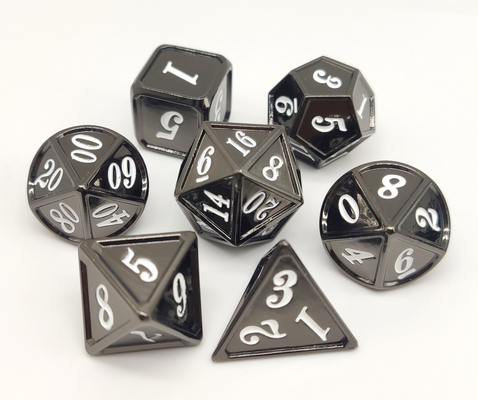 Odorless Antiwear Metal Dice RPG , Hand Polished Heavy Dice Set
