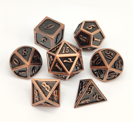 Tabletop Game Metal RPG Dice Durable Antiwear Exquisite Carving