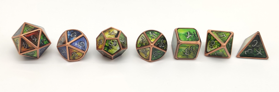 Luxury Themed Mini RPG Dice Sets Neat Sharp Edges For Shadowrun