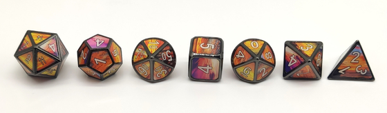Smooth Finish Mini RPG Dice Multicolor Practical Resin Metal Materials