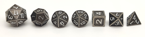 Smooth Finish Mini RPG Dice Multicolor Practical Resin Metal Materials