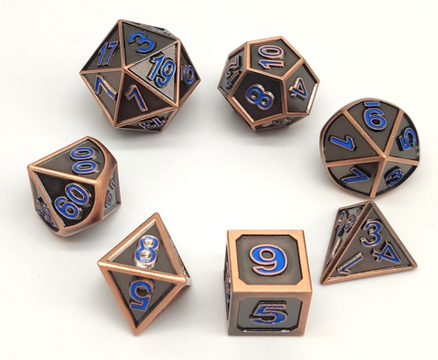Zinc Alloy DND Mini RPG Dice Set 7 Pcs Polyhedron Wear Resistant