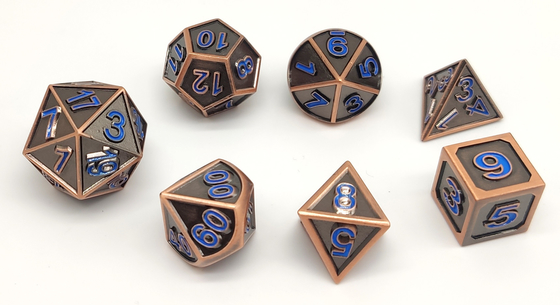 Zinc Alloy DND Mini RPG Dice Set 7 Pcs Polyhedron Wear Resistant