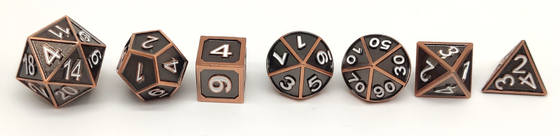 Multipurpose Small Metal Dice , Odorless Mini Polyhedral Dice Set
