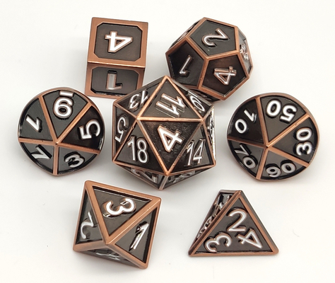 Multipurpose Small Metal Dice , Odorless Mini Polyhedral Dice Set