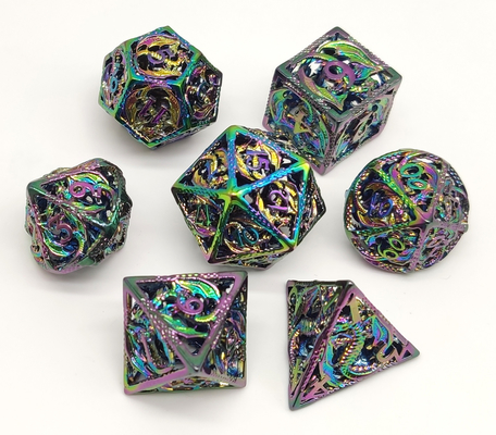 Polyhedron Black Metal DND Dice Sturdy Nontoxic High Temperature