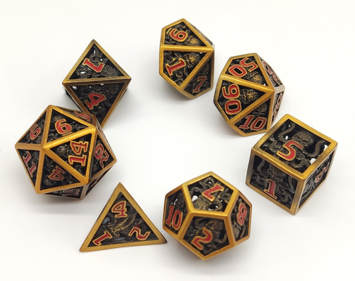 Handcarved Metal Mini Polyhedral Dice Waterproof Neat Sharp Edges