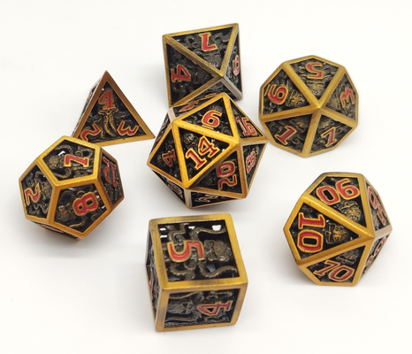 Gold Plated Sharp Edge Polyhedral Dice Odorless Lightweight Durable