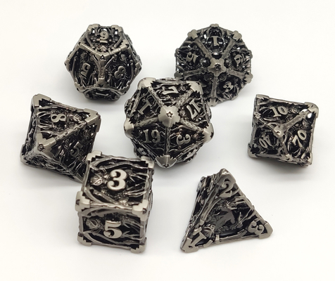 Hand Painted Bulk Metal Polyhedral Dice Lightweight Multipurpose