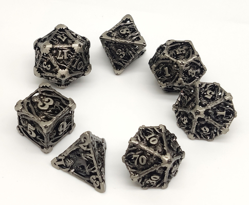 Odorless Tabletop Black Polyhedral Dice , Lightweight Sharp Metal Dice