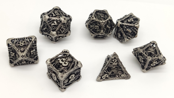 Luxury Metal Mini Polyhedral Dice Set 7 Piece Odorless Lightweight