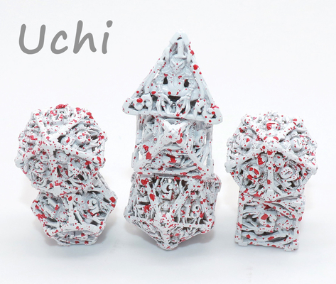 White Metal Mini Polyhedral Dice Hand Pouring For Collection