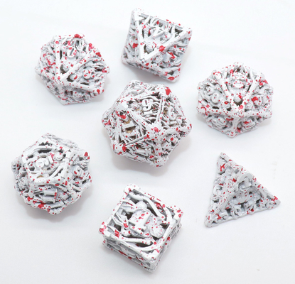 Durable Antiwear Small Dice Set , Handmade White Polyhedral Dice