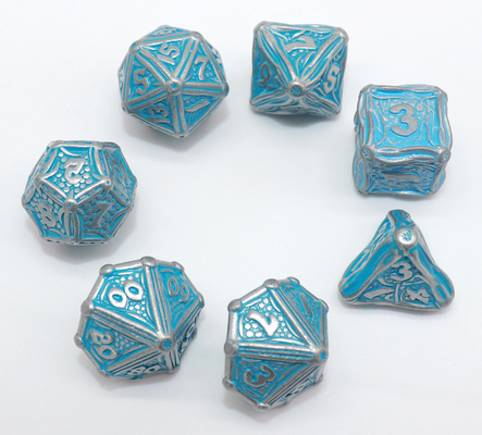 Hand Polished Sharp Mini Polyhedral Dice Set 7 Piece For Collection
