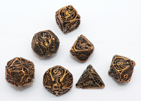 GST Gold Plated Mini Polyhedral Dice Portable Exquisite Carving