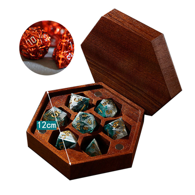 Handmade Durable Resin Polyhedral Dice Set Sturdy 7 Pcs Size 12cm