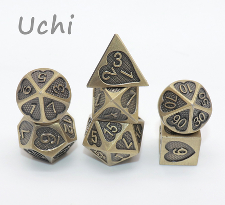 Handmade Table Top Gaming Dice Set 7 Piece Sturdy Neat Sharp Edges