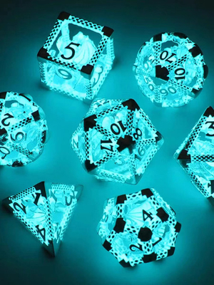 Fun RPG DND Dice Set Transparent Led Luminous Dice Dungeons and Dragons
