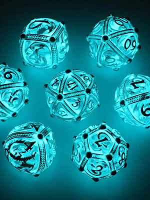Polyhedron Dungeons and Dragons in the Dark DND Resin Dice Custom Sharp