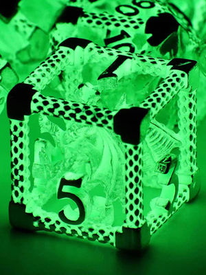 Hot Selling Metal DND Dice Set Sharp Edge Resin Dice Led Luminous Dice