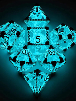 Fun RPG DND Dice Set Transparent Led Luminous Dice Dungeons and Dragons