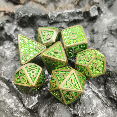 Polyhedron Dice Card Affirm card Hand Carved Metal Practical Plating Sharp 7 Piece